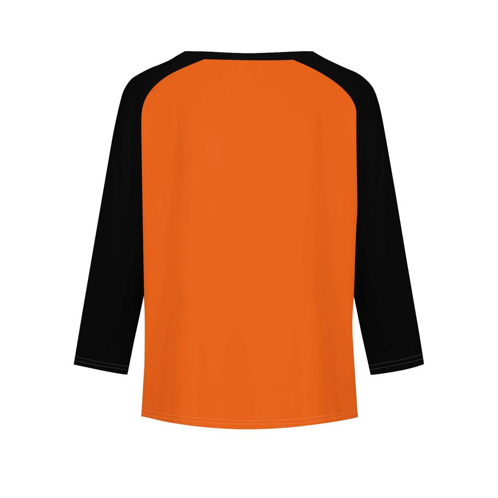 Футболки с длинным рукавом для девочек на Хэллоуин, детские осенние топы с круглым вырезом, базовые футболки 5-14 лет