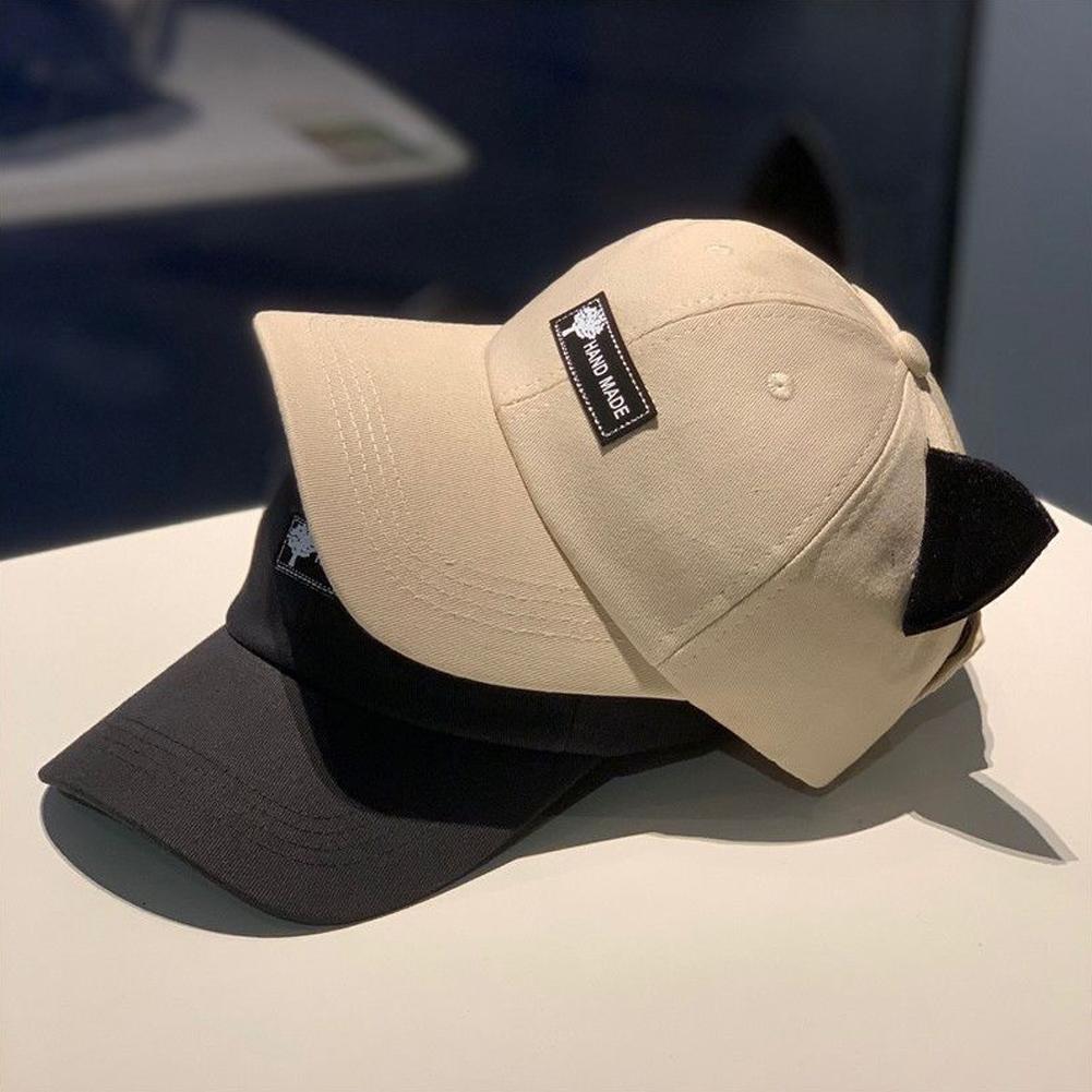 Милая бейсболка с кошачьими ушками для женщин и мужчин, забавные солнцезащитные очки-авиаторы, снэпбек, солнцезащитная шляпа, унисекс, однотонная, хип-хоп, кепки с козырьком