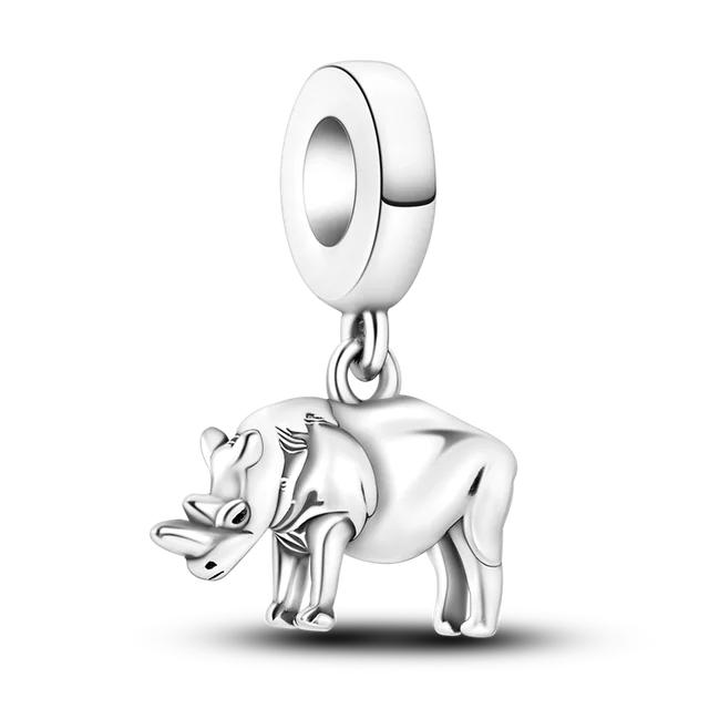 925 Серебряный Золотой Леопард Подвески Бусины Colorfule Хамелеон Носорог Лев Скарабей Кошка Висячие Подходят Оригинальный Браслет Ювелирные Изделия