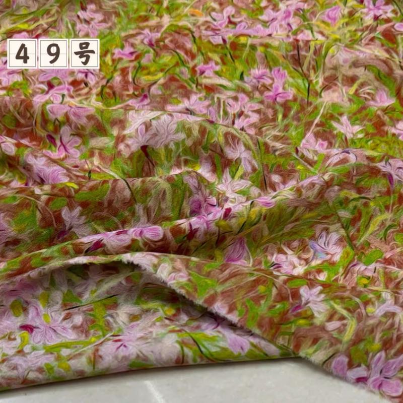 100x150cm Floral Printed Style Fabric Summer Silk Chiffon Fabric for Diy Sewing Soft Comfortable Dress Shirt Pajamas Pants
