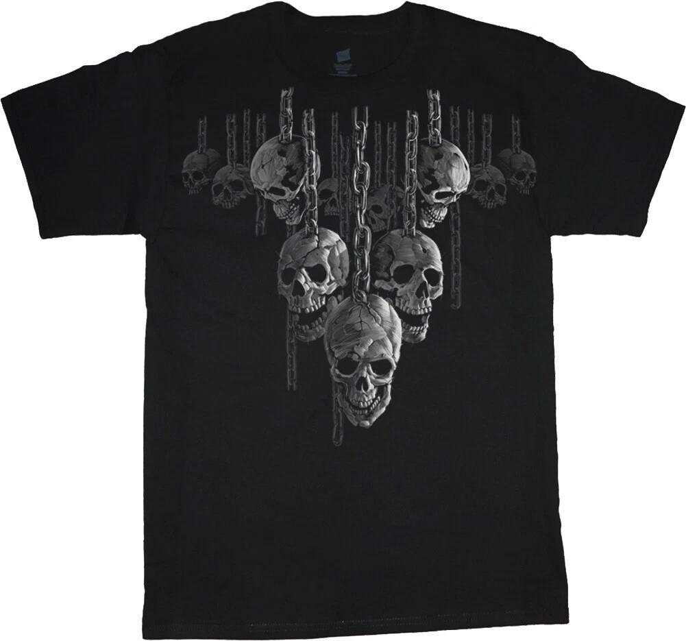 Skulls T-shirt Mens Graphic Tees Gothic Medieval Horror Movie Clothing Apparel