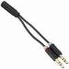 Elecom Audio Conversion Cable (4-pole Female To 3-pole Male, X 2) 3.5mm [conversion Cable for Using Earphones with Microphone On PC] AV-35AD01BK