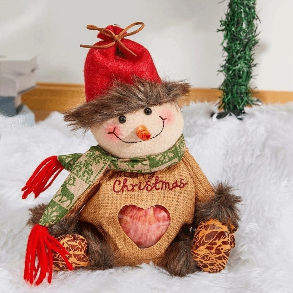 Snowman Elk Doll Design Santa Claus Bag Large Capacity Xmas Candy Bag Christmas Party