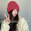 2024 осень-зима легкая вязаная шапка, толстая шерсть, маленькое лицо, повседневная универсальная теплая защита для ушей, однотонная шерстяная шапка