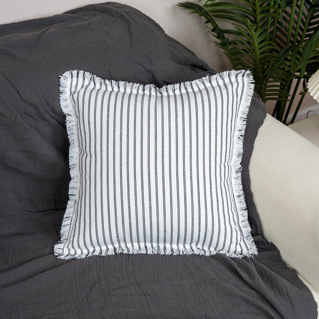 Подушка в полоску, простая подушка с ветром и бахромой, наволочка для подушки с рисунком в виде песка