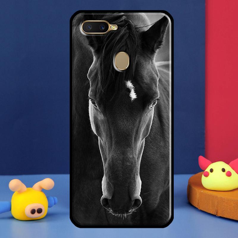 Чехол для телефона Oppo A54 A57 S A78 A58 A98 A5 A9 A91 A15 A16 A17 A52 A72 A76 A96 A74 A94 A77 с изображением лошади