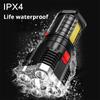 5 LED Flashlight High Power Rechargeable Waterproof Led Long-range Spotlight Battery Display COB Light Outdoor Multi-function