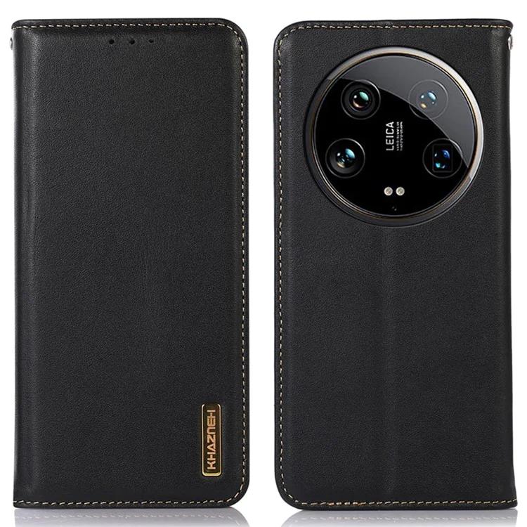 Чехол для Xiaomi 14 Ultra с блокировкой RFID-кошелька из натуральной коровьей кожи, чехол для телефона