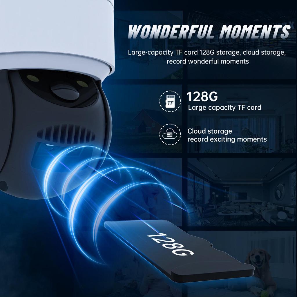 Solar-Powered Outdoor 360° WiFi Security Camera with Mobile Remote Access