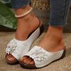 Women's Sandals Soft Heels Sandals Summer 2025 Casual Wedges Heeled Shoes Women Elegant Low Platform Slippers Sandalias