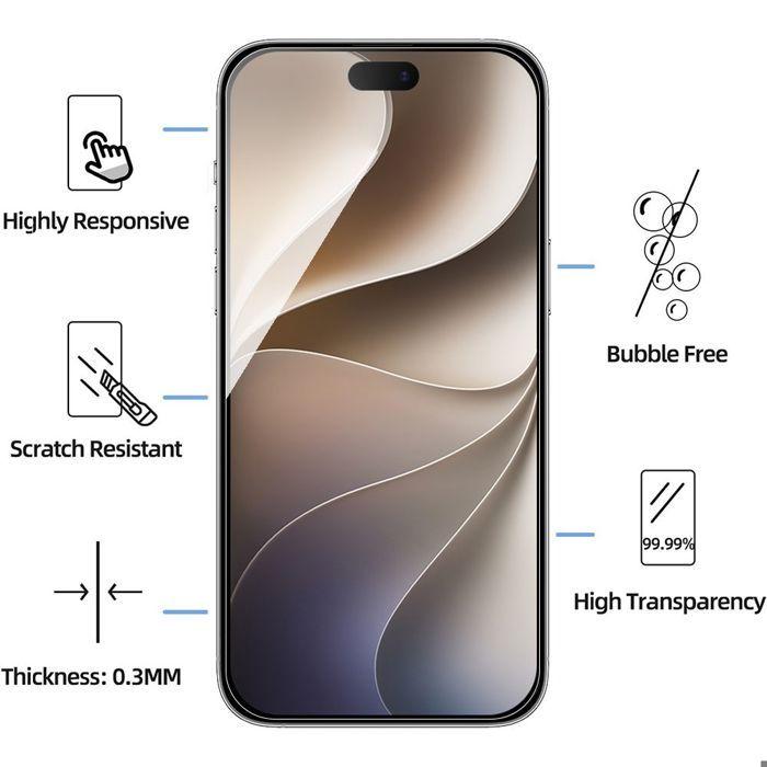 2 Verres Trempés et 2 Vitres Caméra pour iPhone 18 Pro Max, Protection Anti-Rayures