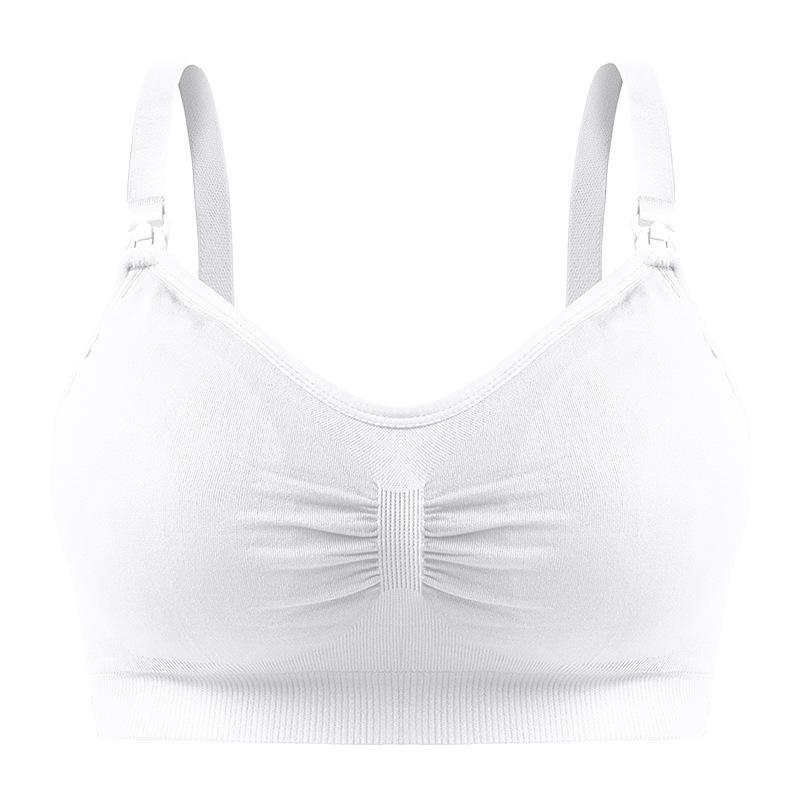 Plus Size Wireless Front-Closure Maternity Nursing Bra with Adjustable Anti-Leakage Support