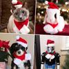 Cat Dog Christmas Costume Santa Hat With Scarf &Small Dogs - Funny Santa Hat And Scarf Outfit For Holiday Photos