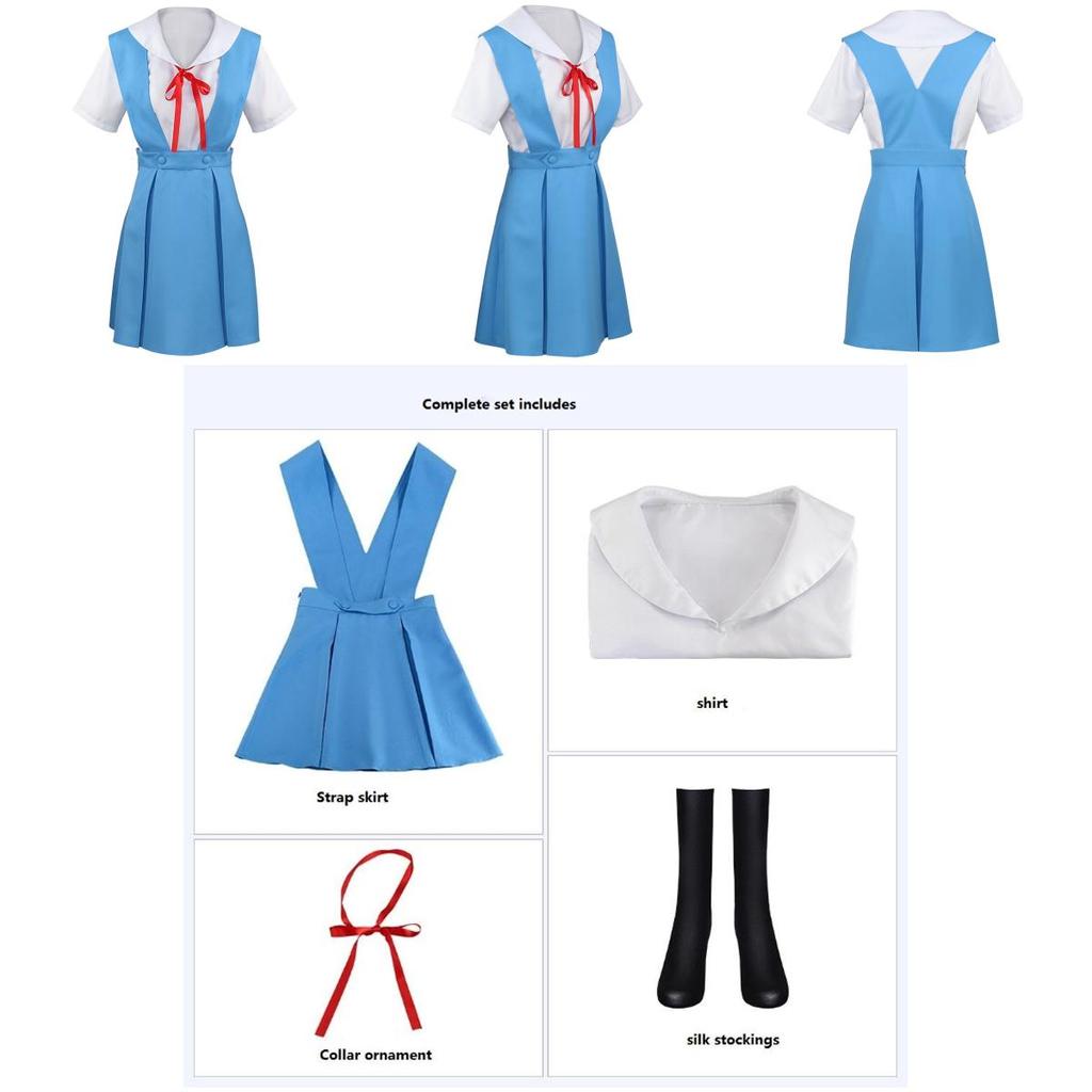 Gk-o Аниме Аянами Рей Аска Лэнгли Сорью Школьная Форма Костюм для Косплея Полиэстеровый Материал Аутентичный Внешний Вид Персонажа