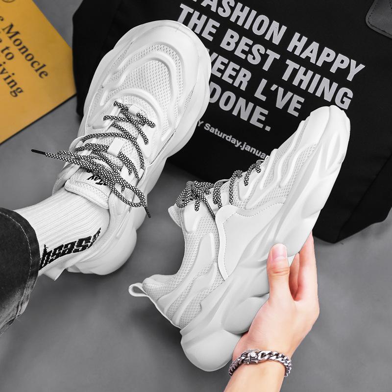 Летние новые кроссовки 2025 года, дышащие мужские кроссовки для пап, мужские кроссовки с мягкой подошвой, дышащие, плетеные из мухи