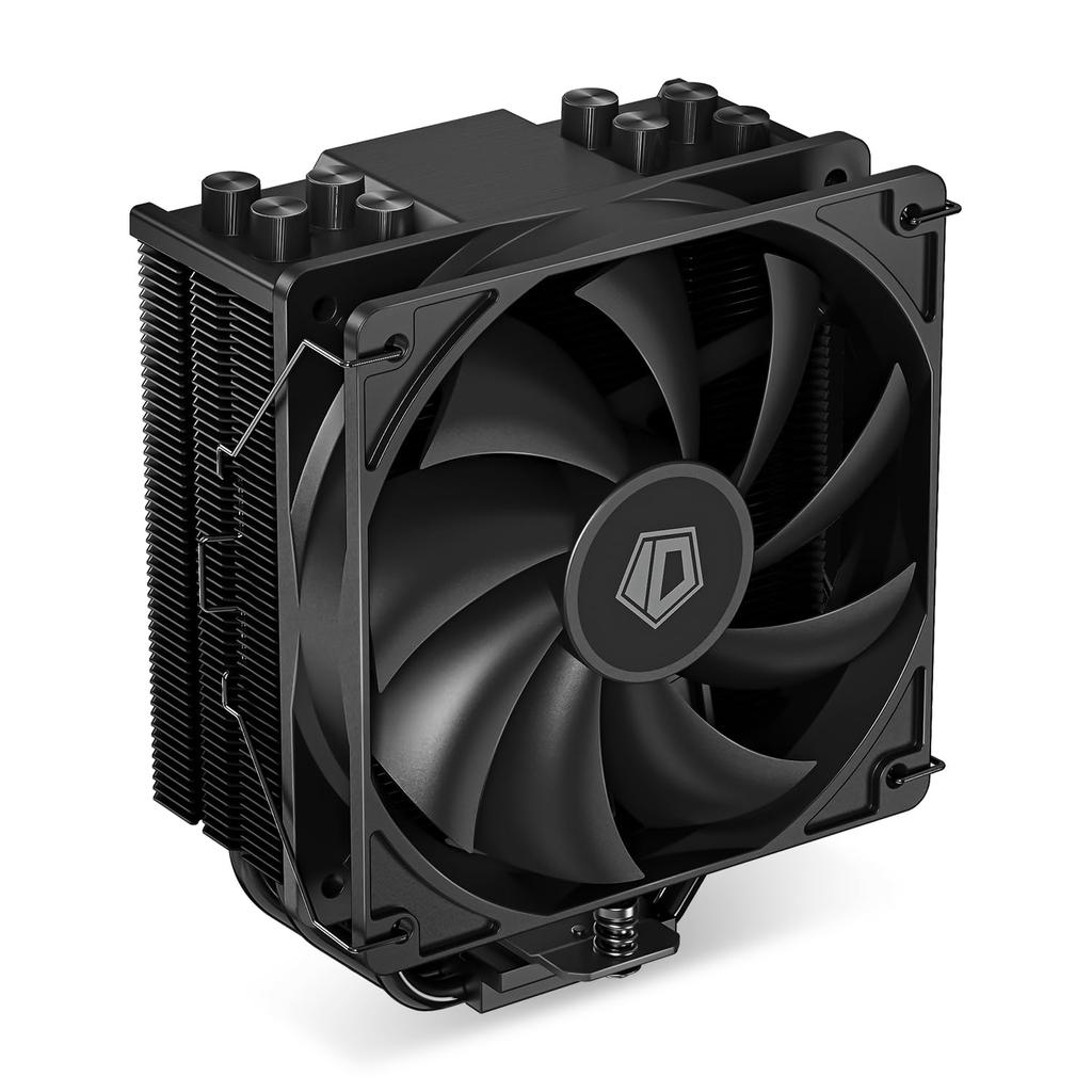Black CPU All Black 4 Direct Contact Heat 120mm PWM No Interference with TDP Compatible with Intel and AMD Sockets ID-COOLING SE-214-XT Cooler,