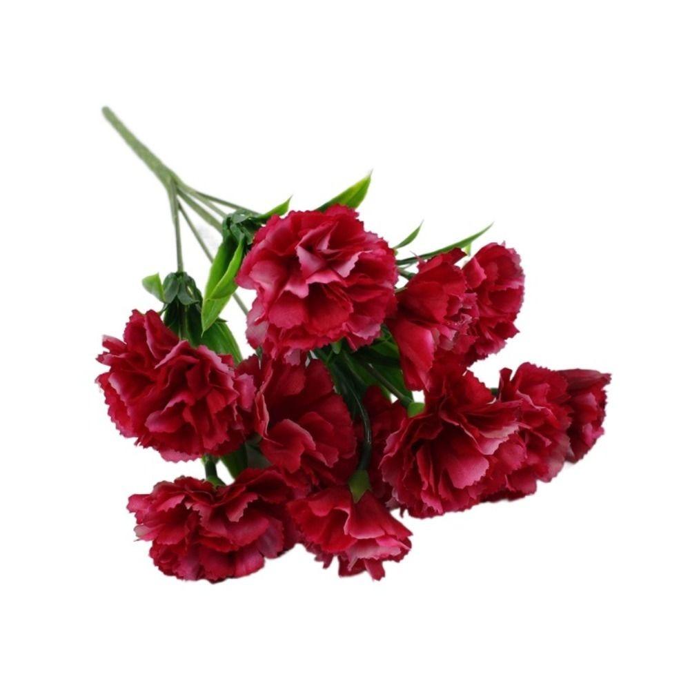 Silk Artificial Carnation 11Heads Bush Bouquet High Quality Home Wedding Decor