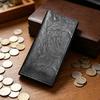 Мужской тонкий длинный кошелек Кошелек с окном для ID Двустворчатый Держатель для карт Минималистичный Карта
