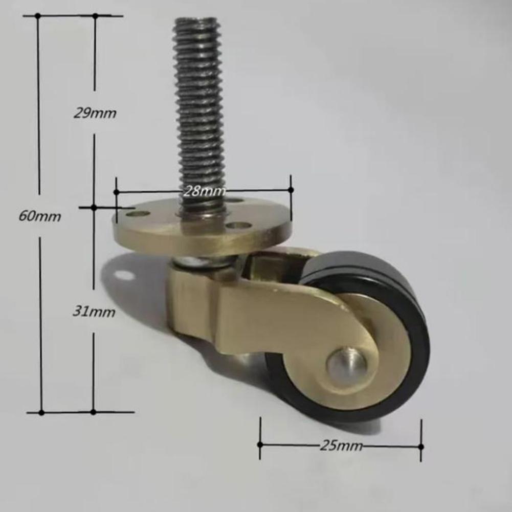 4 шт. Сверхпрочные латунные ролики с поворотом на 360 градусов и бесшумными подшипниками для легкого перемещения диванов, столов и мебели
