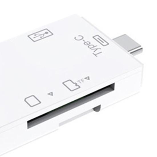 Многофункциональный USB-ридер 6-в-1 Мини Type-C 3-карточный ридер для карт TF-SD OTG-адаптер