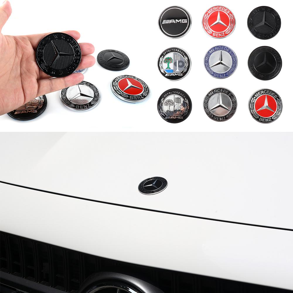 38/42/60MM Car Metal Flat Hood Badge Front Badge Logo Sticker For Mercedes Benz AMG W212 W213 W205 W177 W176 CLS CLA CLK CLG GLS