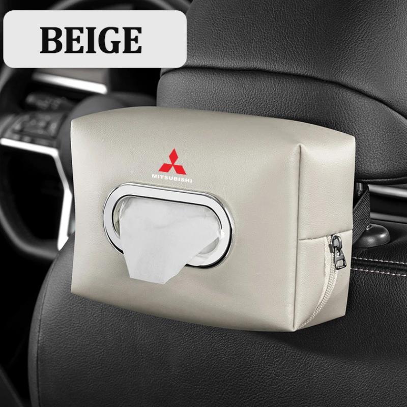 New Mitsubishi Car Armrest Storge Bag Car Interior Tissue Box for Lancer Outlander Pajero L200 ASX Eclipse Ralliart EVO Galant