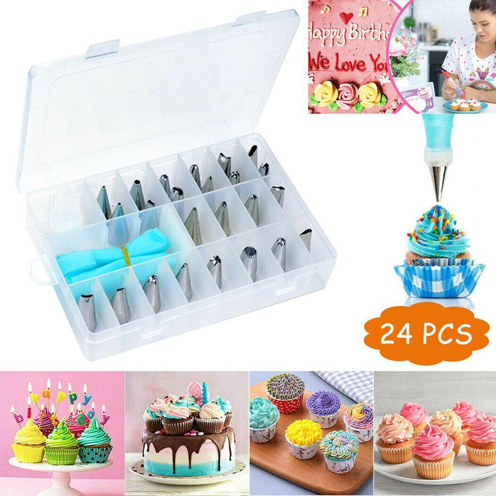 Stainless Steel Cake Decorating Cupcake Pastry Bag Baking Mold Ice Cream Tool Icing Piping Nozzles