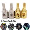 New Pure Copper Car Audio Connector 0GA 4GA 8GA Gold Silver Audio Amp Input Adapter Wire Reducer
