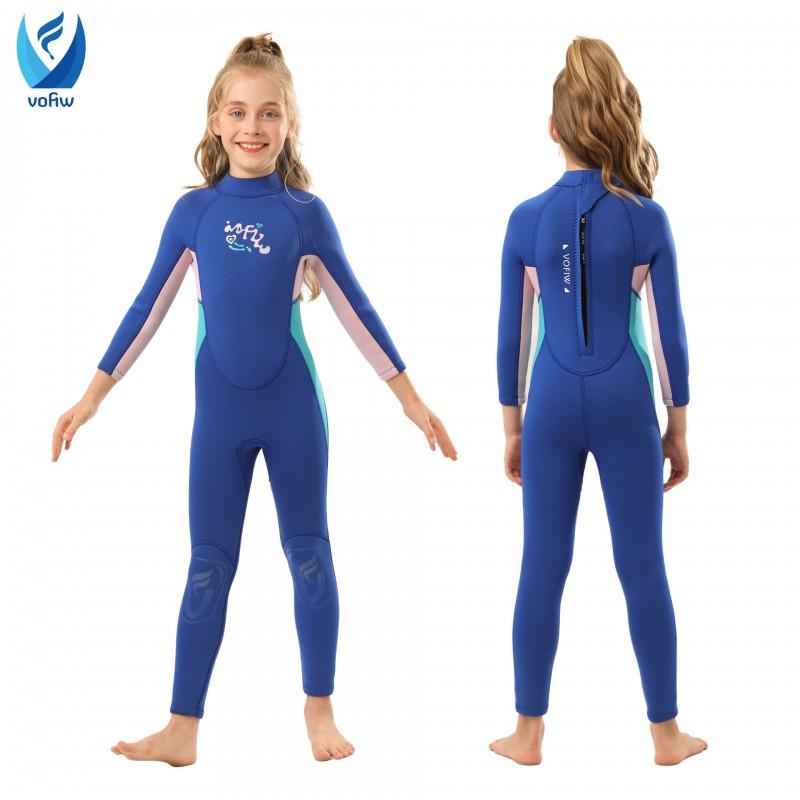 Kids 3mm Neoprene Wetsuit Diving Surfing Swimming UV Protection Long Sleeve Full Body Suit Boys Girls