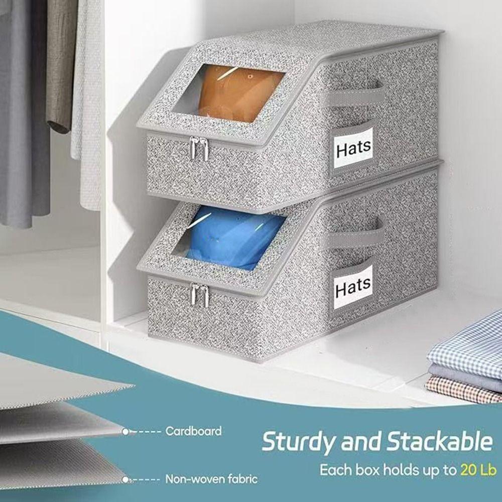 Large Capacity Baseball Cap Storage Box Non-woven Fabric Ball Cap Storage Organizer Closet