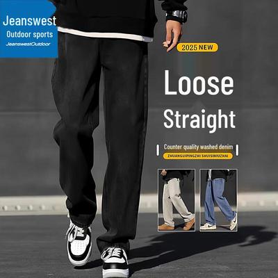 Джинсы Jeanswest для мужчин и пар, повседневные, дышащие, прямого кроя, для весны/осени