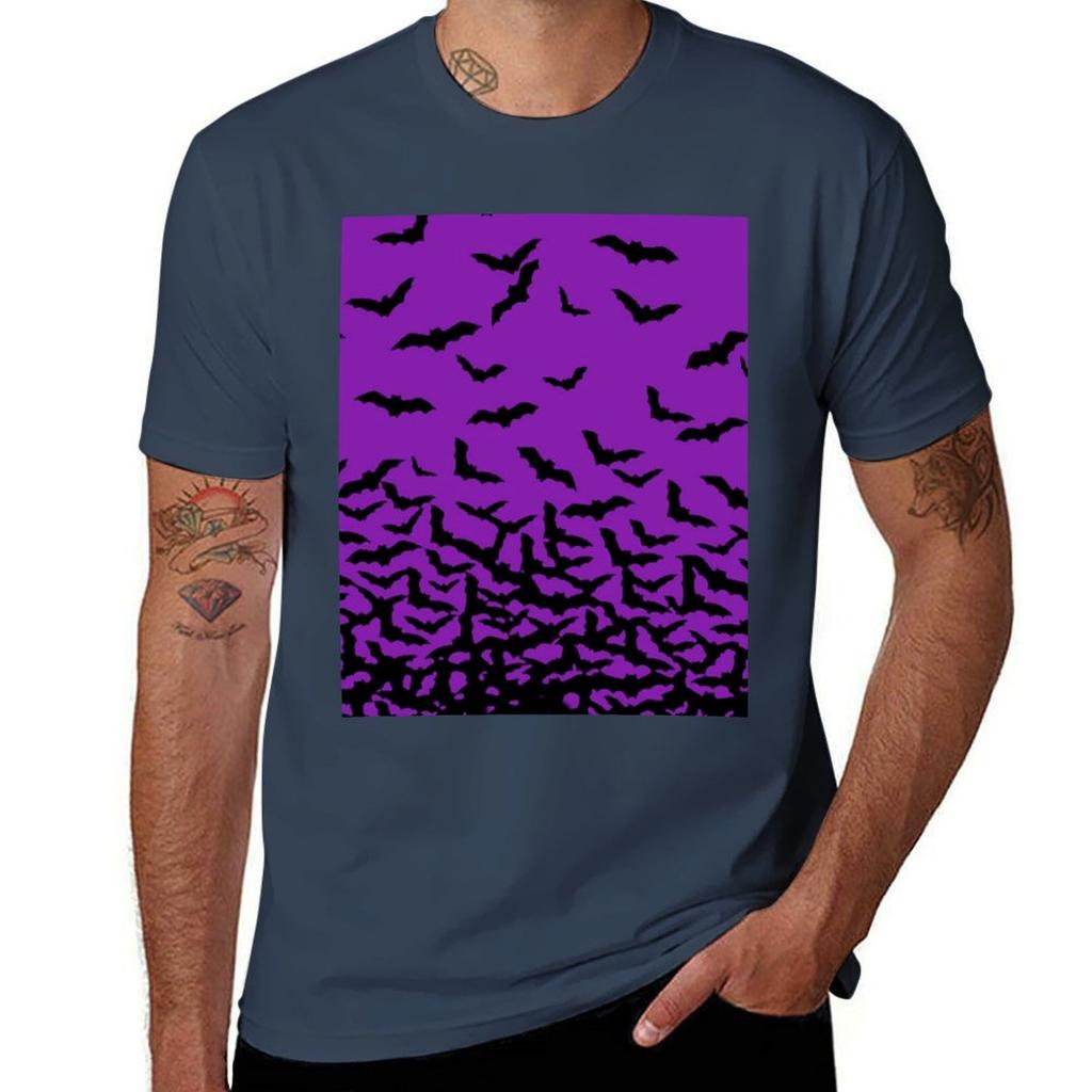 Purple Bats TShirt Plus Size Loose Short Sleeve Top