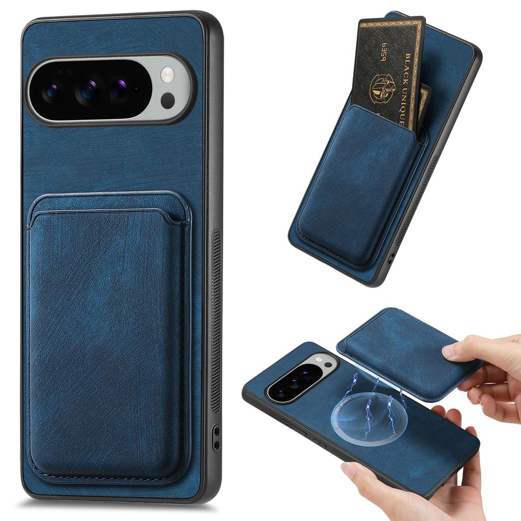For Google Pixel 10 Pro XL Case Compatible with MagSafe Leather Back Cover with Detachable Card Holder