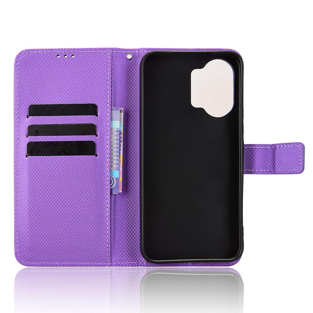 Wallet Case for Poco X8 Pro Max 5G - Leather/PU, Purple, With Lanyard