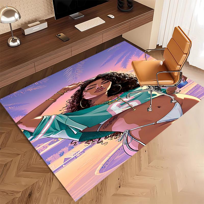 1pc Game Grand Theft Auto Print Area Rug - Soft, Washable Non-Slip Indoor Mat, Living Room, Home Office Decorative Rug,Office Decorative