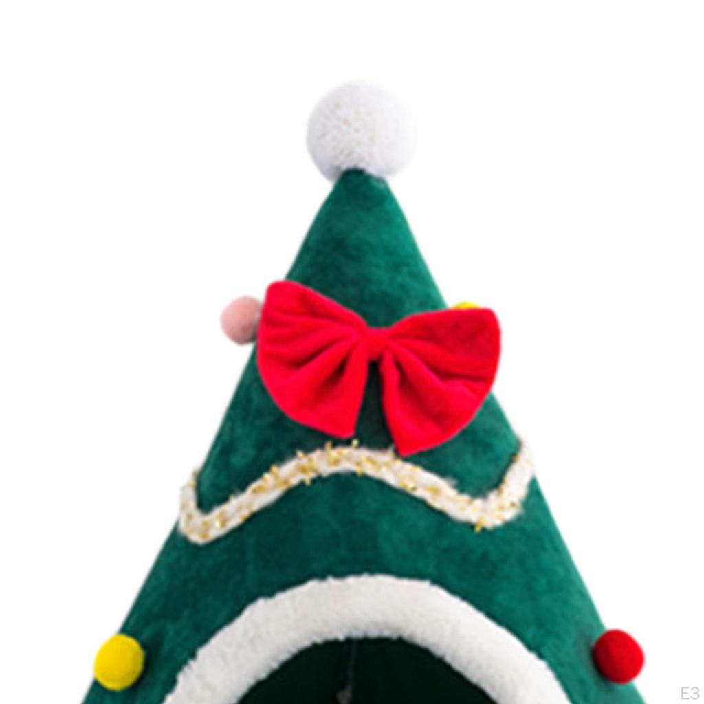 Рождественская кошачья кровать для домашних кошек Уютная будка Пещера Убежище Теплая Милая