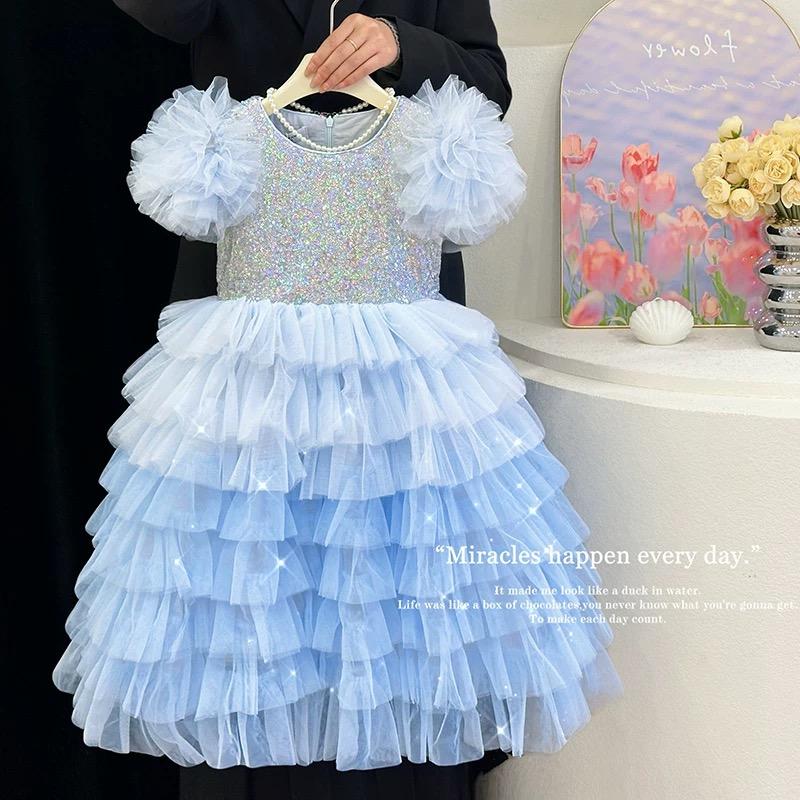 2-10Y Girls Princess Cosplay Aurora Cinderella Mermaid Dress Kids Costume Fancy Clothes Birthday Carnival Party Ball Gown
