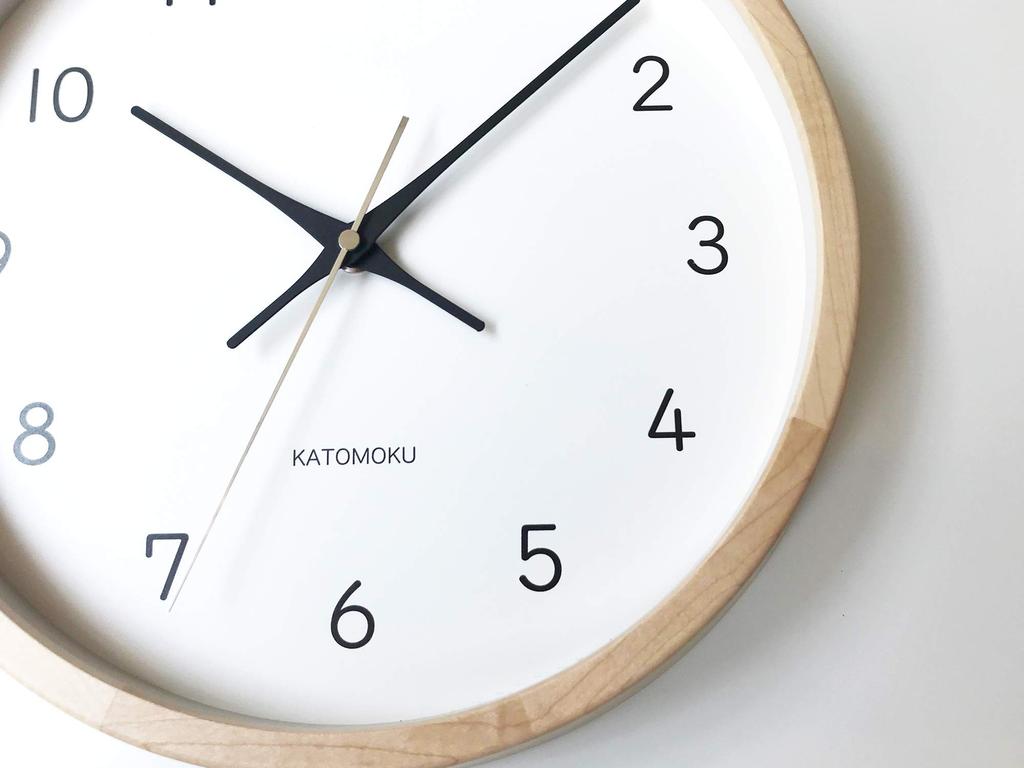 KATOMOKU Muku Clock 13 Maple Radio Clock Continuous Second Hand H. km-104HMRC 306mm (radio Clock)