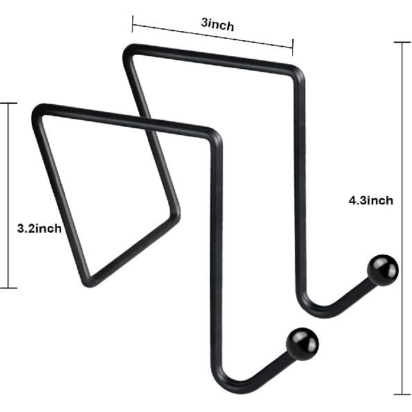 6 Pack Cubicle Hooks, Double Cubicle Accessories Hanging Hook for Partition Wall Cubicle Panel, Black Cubicle Hangers for Office to Hanging Coats,