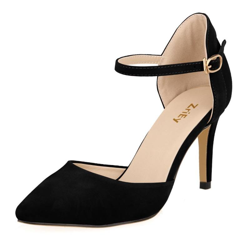 Женские модные туфли для офиса Элегантные туфли-лодочки на тонком среднем каблуке Острый нос Высокие босоножки Босоножки на платформе