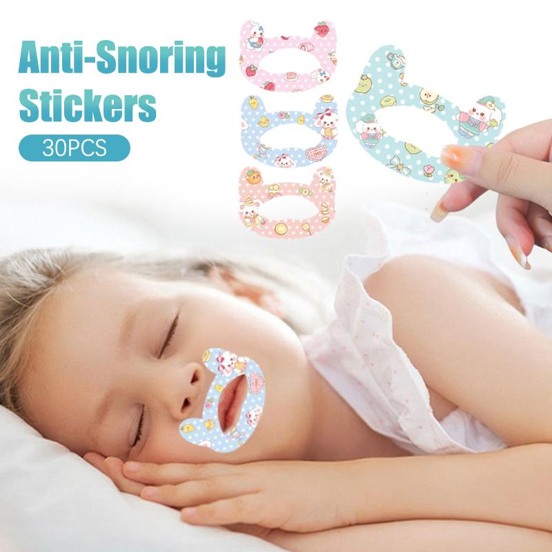 30 шт./кор., наклейки против храпа для детей, наклейки с закрытым ртом для сна, пластырь для коррекции дыхания, пластырь для закрытия ортеза, лента