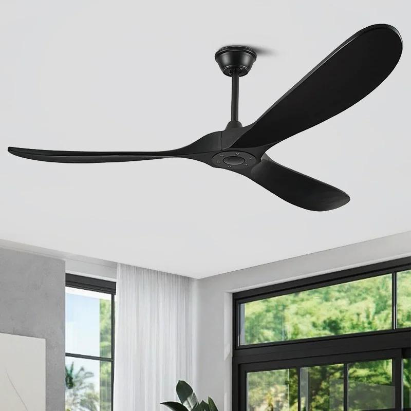 Только пульт дистанционного управления Двигатель постоянного тока Реверсивные деревянные лопасти Вентиляторы Освещение Высококачественный дизайн Деревянные вентиляторы 42 52 60 дюймов Большой потолочный вентилятор