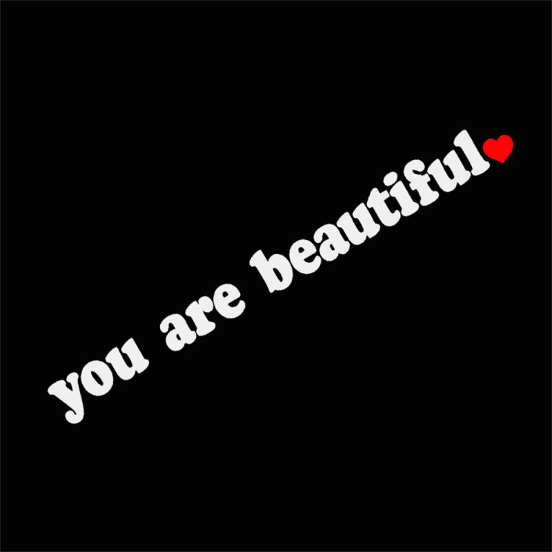 Car Rearview Mirror Stickers Creative PVC Vinyl Akeup Mirror Rearview Mirror You Are Beautiful Decals Stickers Car Accessories