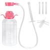 Ninonly Multi-Purpose Enema Device, 600ml Large Capacity, Backflow Prevention Function, Manual Pump, 65cm Tube, 3 Replacement Nozzles, Leak-Free, Unis