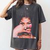 Nicki Minaj face Graphic Tee, Trendy Hip-Hop Shirt, Pop Culture T-Shirt Summer unisex Loose and Breathable Polyester T-shirt Top