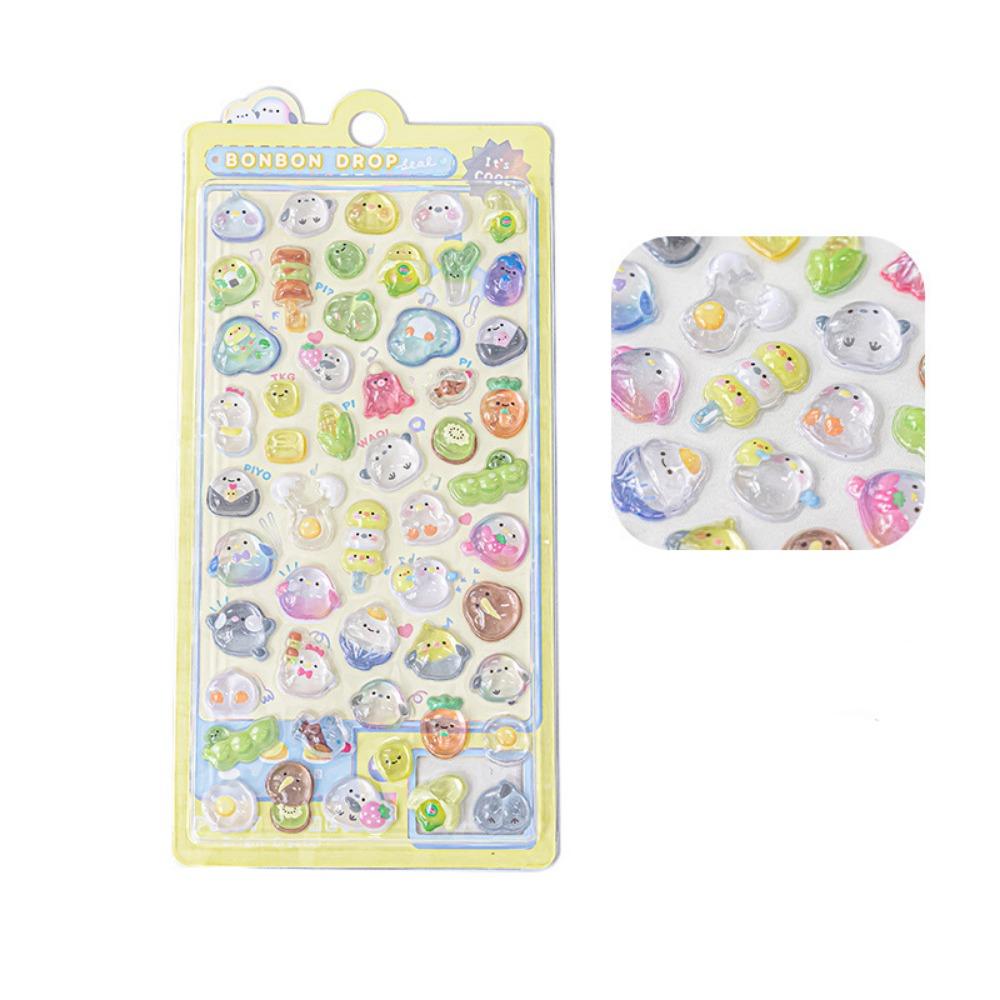 Cute Candy Animal Drop Sticker Aesthetic DIY Toy Stickers 3D Decor Stickers  DIY Scrapbooking