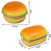 Cute Hamburger Lunch Box Double Tier Burger Bento Lunchbox Children School Food Container Tableware Set with Fork Kitchen Tool