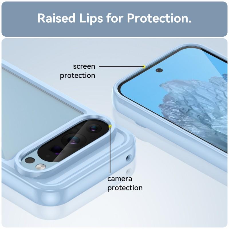 For Google Pixel 9 Phone Case WANLONFENG XC Series TPU Acrylic Cover with Tempered Glass (Big Lens Hole)