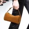 Brown Suede-Finish Cowhide Underarm Bag – Lightweight, Compact, and Stylish for Women