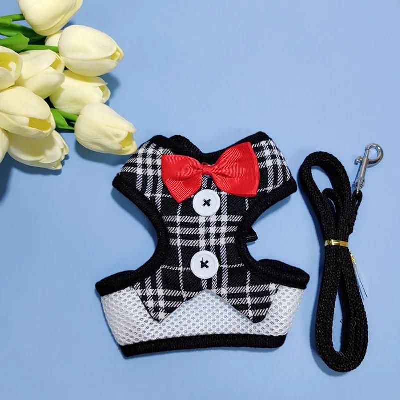 Элегантные ошейники с бантом для собак, галстук, тяговый трос, рождественская шлейка для домашних животных для маленьких и средних собак, нагрудный ремень для кошек, аксессуары для собак, подарки